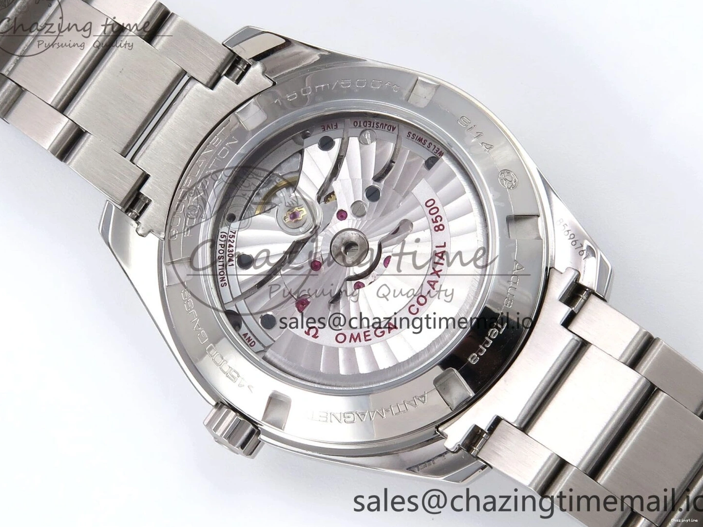 0508 Snug Aqua Terra 150M GMT OMF 1:1 Best Edition White RG Textured Dial on SS Bracelet A 7714